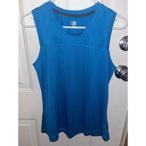 Women Ladies Blue Athletic Tank Top Size Small